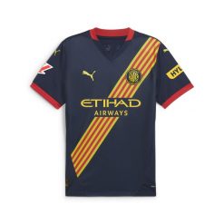 Męska koszulka wyjazdowa Girona FC 24/25 PUMA Club Navy Pelé Yellow Blue. Niebieskie koszulki sportowe męskie Puma, l, bez wzorów, bez kołnierzyka, bez ramiączek, do piłki nożnej. W wyprzedaży za 275.95 zł.