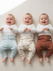 Prążkowane spodnie z ozdobnymi guzikami 3 pack - kremowy. Białe spodenki niemowlęce Sinsay, bez wzorów, z jeansu. Za 29.99 zł.