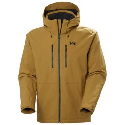 Kurtka narciarska Helly Hansen Juniper 3.0. Brązowe kurtki snowboardowe męskie Helly Hansen, m, bez wzorów, z poliesteru, bez kaptura, narciarskie, primaloft. Za 1,202.50 zł.