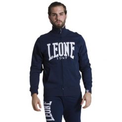 Bluza z zamek błyskawiczny na co dzień na siłownię. Szare bluzy sportowe męskie LEONE 1947 APPAREL, bez wzorów, bez kaptura, na fitness i siłownię. W wyprzedaży za 164.19 zł.