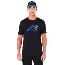Koszulka Panthers NFL. Czarne koszulki sportowe męskie New Era, l, bez wzorów, z bawełny, bez kołnierzyka, bez ramiączek, do piłki nożnej. Za 126.50 zł.