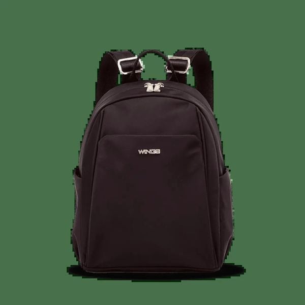 Plecak miejski WINGS ROSELLA BLACK. Czarne plecaki damskie Wings, bez wzorów, z materiału, biznesowe. Za 179.90 zł.
