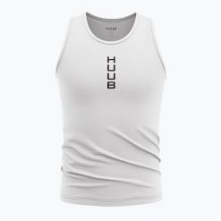 Koszulka rowerowa męska HUUB Cycling Undervest. Białe buty sportowe męskie Huub, l, bez wzorów, z materiału, bez kołnierzyka, bez ramiączek, na fitness i siłownię. Za 149.99 zł.