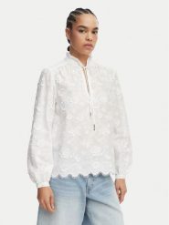 MICHAEL Michael Kors Koszula MS640Y9KPX Biały Relaxed Fit. Białe bluzki damskie MICHAEL Michael Kors, xs, bez wzorów, z bawełny, bez kołnierzyka, bez ramiączek. Za 769.99 zł.