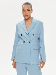 MSGM Marynarka 3441MDG27 237200 Niebieski Relaxed Fit. Niebieskie żakiety damskie MSGM, bez wzorów, z wełny. Za 2,309.00 zł.