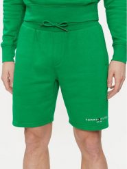 Tommy Hilfiger Szorty sportowe Logo MW0MW34201 Zielony Regular Fit. Zielone krótkie spodenki sportowe męskie Tommy Hilfiger, m, bez wzorów, z bawełny. Za 429.99 zł.