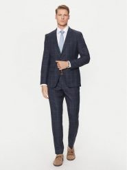 BOSS Garnitur H-Huge 50518097 Granatowy Slim Fit. Niebieskie garnitury męskie Boss, bez wzorów, z wełny. Za 1,839.00 zł.