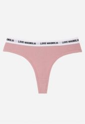 Różowe Majtki Typu Stringi z Bawełną i Napisami Veza. Czerwone stringi damskie Born2be, l, bez wzorów, z bawełny. Za 7.99 zł.
