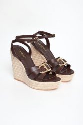 Koturny skórzane TWINSET. Espadryle damskie Twinset Milano, bez wzorów, bez obcasa, na koturnie, bez zapięcia. W wyprzedaży za 887.20 zł.