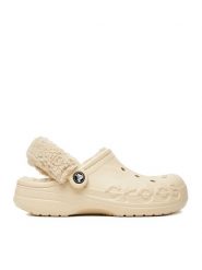 Crocs Klapki C-BAYA LINED FUZZ STRAP CLOG 206633-11S Beżowy. Brązowe klapki damskie Crocs, bez wzorów, z tworzywa sztucznego, bez obcasa. Za 259.99 zł.