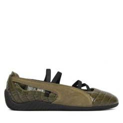 Baleriny Puma. Brązowe baleriny damskie Puma, bez wzorów, bez obcasa. Za 399.99 zł.
