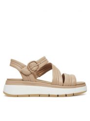 Clarks Sandały Tuscan Strap 26181475 Beżowy. Brązowe sandały damskie Clarks, bez wzorów, ze skóry, bez obcasa, na koturnie, bez zapięcia. Za 289.99 zł.