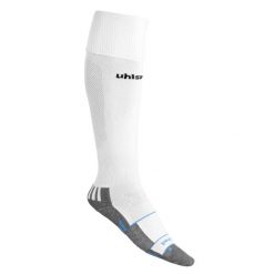 Skarpetki Uhlsport Team Pro Player. Białe legginsy sportowe męskie Uhlsport, bez wzorów, z tkaniny, do piłki nożnej. Za 107.50 zł.