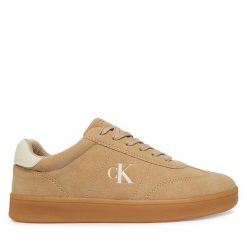 Sneakersy Calvin Klein. Brązowe trampki i tenisówki chłopięce Calvin Klein, bez wzorów, bez zapięcia. Za 379.99 zł.