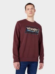 MESKA BLUZA GRAPHIC CREW BROWN 112341238 W6E9016299. Brązowe bluzy męskie Wrangler, m, bez wzorów, bez kaptura. Za 139.99 zł.
