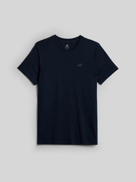 4F T-shirt slim gładki męski - granatowy XL. Niebieskie t-shirty męskie 4f, m, bez wzorów, z dzianiny, klasyczne, bez kołnierzyka. Za 69.99 zł.