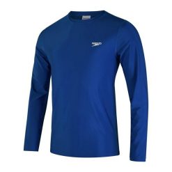 Koszulka długi rękaw męska Speedo Printed Swim Tee. Niebieskie bluzki z długim rękawem męskie Speedo, m, bez wzorów, z materiału, klasyczne, bez kołnierzyka. Za 161.98 zł.