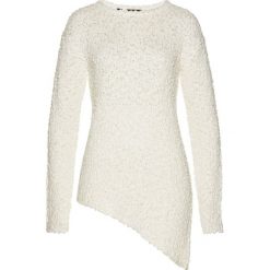 Bluzka bonprix biały z nadrukiem. Białe bluzki damskie bonprix, bez wzorów, z koronki, bez kołnierzyka. Za 89.99 zł.