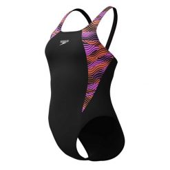 Damski kostium kąpielowy 1-częściowy Speedo Eco Hyperboom Splice Muscleb. Czarne kostiumy jednoczęściowe damskie Speedo, l, bez wzorów, z materiału, do pływania. Za 109.99 zł.