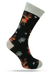 Świąteczne Skarpetki - Alties - Renifer, Płatki Śniegu. Skarpety męskie Alties, bez wzorów, z bawełny. Za 19.90 zł.
