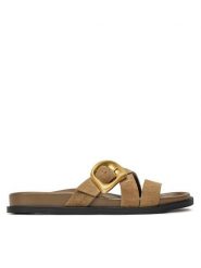Gino Rossi Klapki MOIRA-E252765LM Khaki. Brązowe klapki damskie Gino Rossi, bez wzorów, ze skóry, bez obcasa. Za 199.99 zł.