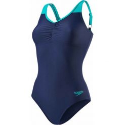 Speedo Strój Essentail Clipback 1 Piece Navy/Jade 34. Niebieskie kostiumy jednoczęściowe damskie Speedo. W wyprzedaży za 159.00 zł.