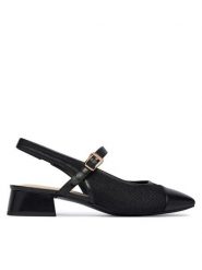Caprice Czółenka 9-29604-46 Czarny. Czarne czółenka damskie Caprice, bez wzorów, ze skóry, bez obcasa, bez zapięcia. Za 233.99 zł.