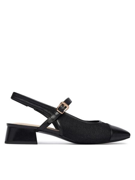 Caprice Czółenka 9-29604-46 Czarny. Czarne czółenka damskie Caprice, bez wzorów, bez obcasa, bez zapięcia. Za 339.99 zł.