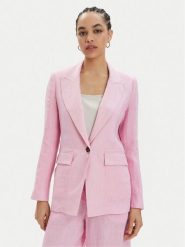 Marella Marynarka Afro 2413041094 Różowy Regular Fit. Czerwone żakiety damskie Marella, bez wzorów, ze lnu. Za 1,399.00 zł.