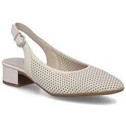 OBUWIE RIEKER. Czółenka damskie Rieker, bez wzorów, ze skóry ekologicznej, bez obcasa, bez zapięcia. Za 329.00 zł.