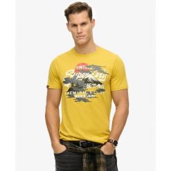 Casual T-shirt Superdry Vintage Logo Tokyo. Żółte t-shirty męskie Superdry., m, bez wzorów, casualowe, bez kołnierzyka. Za 138.40 zł.