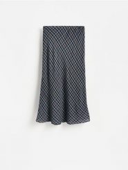 Spódnica maxi w kratę - wielobarwny. Spódnice damskie Reserved, l, bez wzorów, z bawełny, maxi, rozkloszowane. Za 129.99 zł.
