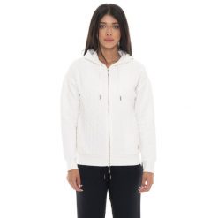 Leone 1947 Braid Damen, Bluza z geflochtenem Stoff, Kapuze, Reißverschluss. Białe bluzy damskie LEONE 1947 APPAREL, bez wzorów, z bawełny, bez kaptura. W wyprzedaży za 191.56 zł.