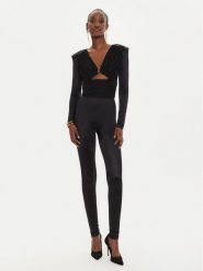 Elisabetta Franchi Kombinezon TU-019-46E2 Czarny Slim Fit. Czarne sukienki damskie Elisabetta Franchi, bez wzorów, z syntetyku, bez kołnierzyka, bez ramiączek. Za 1,449.00 zł.