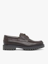 Ciemnobrązowe półbuty boat shoes. Brązowe półbuty na co dzień męskie Ryłko, z jeansu, bez zapięcia. Za 549.99 zł.