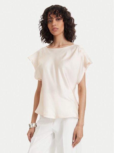Maryley Bluzka 26EB013/31SA Beżowy jasny Regular Fit. Brązowe bluzki damskie Maryley, m, bez wzorów, z wiskozy, bez kołnierzyka, bez ramiączek. Za 224.99 zł.