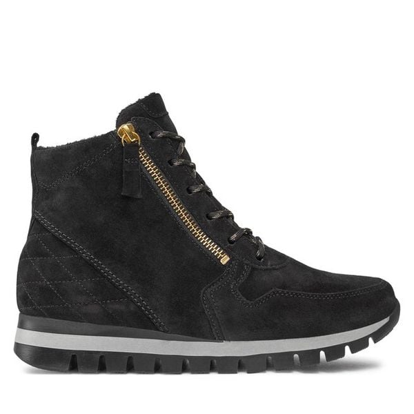 Trzewiki Gabor. Czarne botki damskie Gabor, bez obcasa, na płaskiej podeszwie, bez zapięcia. Za 879.99 zł.