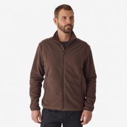 Polar Solognac 100. Brązowe bluzy męskie SOLOGNAC, l, bez wzorów, z materiału, bez kaptura. Za 59.99 zł.