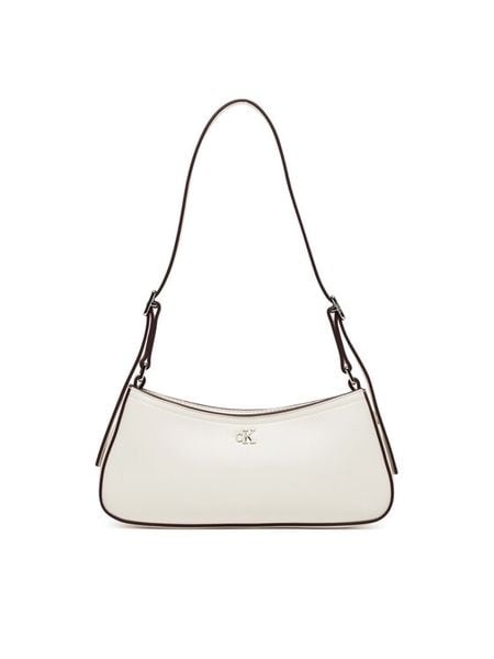 Calvin Klein Torebka Ck Small Shoulder Bag LV04F3170G Biały. Białe torebki do ręki damskie Calvin Klein, bez wzorów, ze skóry, bez dodatków. Za 269.99 zł.