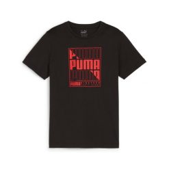 Koszulka Sportowa Chłopięca Puma Graphics Wording. Czarne t-shirty dla chłopców Puma, bez wzorów, z materiału, bez ramiączek. Za 54.99 zł.