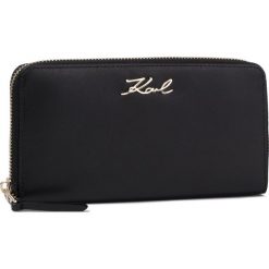 Duży Portfel Damski KARL LAGERFELD - 96KW3210 Black/Gold. Czarne portfele damskie KARL LAGERFELD, bez wzorów, ze skóry. Za 539.00 zł.