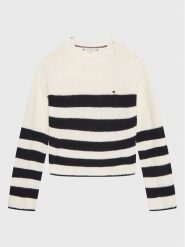 Tommy Hilfiger Sweter Nautical KG0KG07078 D Écru Regular Fit. Swetry dla dziewczynek Tommy Hilfiger, bez wzorów, z bawełny, bez kołnierzyka, bez ramiączek, bez kaptura. Za 399.99 zł.