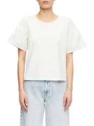 Comma Koszulka Kobiety Bawełna biały, 42. Białe t-shirty damskie comma, bez wzorów, z bawełny, bez kołnierzyka. Za 119.95 zł.
