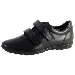 Buty codzienne z rzepami Geox Symbol. Czarne buty sportowe męskie Geox, bez zapięcia. W wyprzedaży za 355.50 zł.
