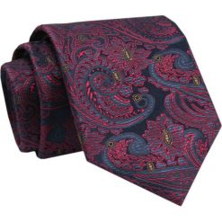 Krawat - ALTIES - Czerwono Granatowy ze Wzorem Orientalnym. Czerwone krawaty i muchy Alties, bez wzorów, z tkaniny, eleganckie. Za 49.00 zł.