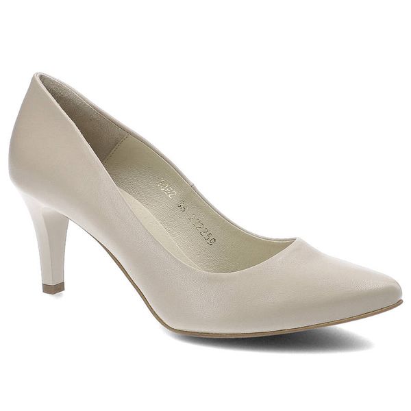 Czółenka damskie Clasicco, cholewka ze skóry naturalnej wnętrze wykończone skórą wkładka skórzana obcas smukły nosek wąski, beżowe, 1062-935. Brązowe czółenka damskie Clasicco, bez wzorów, ze skóry, biznesowe, bez obcasa, na obcasie, bez zapięcia. Za 369.00 zł.