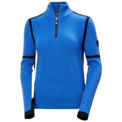 Damski sweter z dzianiny Helly Hansen Edge. Niebieskie swetry damskie Helly Hansen, na zimę, bez wzorów, z dzianiny, bez kołnierzyka, bez ramiączek, bez kaptura. Za 723.50 zł.