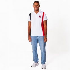 Koszulka polo męska AC Milan. Białe koszulki polo męskie AC MILAN, m, bez wzorów, z bawełny, sportowe, bez ramiączek. Za 169.99 zł.