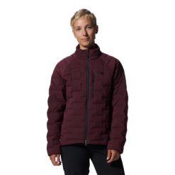 Damska kurtka turystyczna Mountain Hardwear Stretchdown. Czerwone kurtki damskie Mountain Hardwear, na zimę, bez wzorów, bez kaptura, trekkingowe. Za 1,175.25 zł.