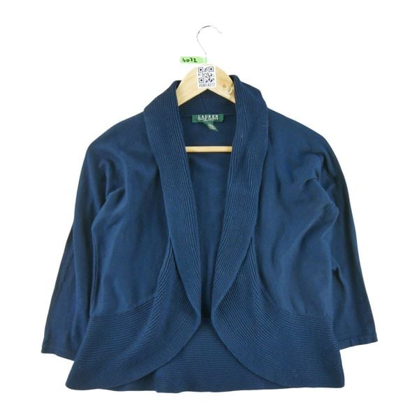 Second life - Kardigan damski w kolorze granatowym - Stan bardzo dobry. Niebieskie kardigany damskie Ralph Lauren, m, bez wzorów. Za 59.60 zł.